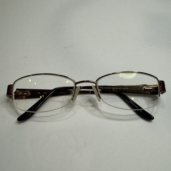 MARCHON TRES JOLIE 133 TOFFEE GOLD HAVANA AUTHENTIC FRAMES EYEGLASSES 53-18-135 - Picture 2 of 12